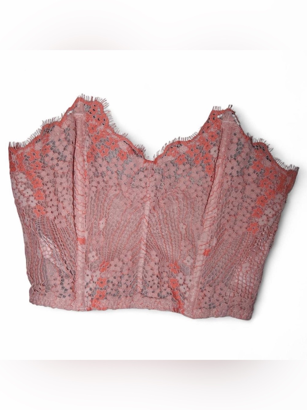 Victoria's Secret Coral Pink Lace Bustier Camisole